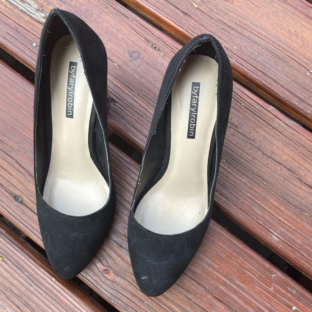 Farylrobin Black Suede Tortoise Block Heels - image 2